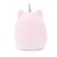Peluche chat d'anniversaire, adorable peluche chat arc-en-ciel avec gâteau, peluche chat douce pour cadeau d'enfant et décoration de chambre d'enfant