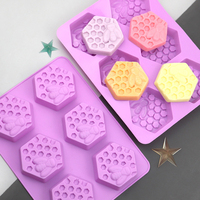 6-fach 3D Sechseckige Waben-Silikonformen für Fondant-Kuchendekoration