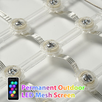 Écran LED Pixel Mesh Transparent RGB Haute Luminosité DMX Extérieur P400 Flexible pour Façade Média PC, Événements, Fêtes, Affichage, Points Lumineux