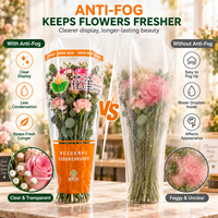 Sacs à fleurs en BOPP anti-buée imprimés sur mesure pour les emballages de bouquets de mariage et de cadeaux