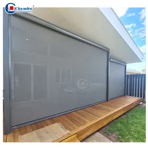 Smart Motorized Windproof Blind Zip Outdoor Large Size Garden Shade Shutter Roller Zip Screen Blinds