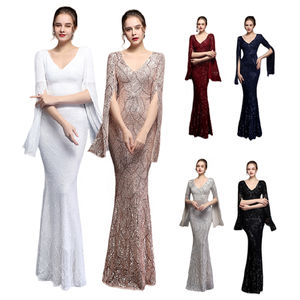 Vestidos de graduación de lentejuelas de lujo largo banquete celebridad elegante sirena vestido de fiesta mujeres Reunión Anual anfitrión vestidos de noche - Product Image 1