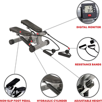 Mini stepper d'intérieur NQ SPORTS avec bandes d'exercice, entraîneur de core multifonctionnel antidérapant, stepper d'équilibre pour exercices