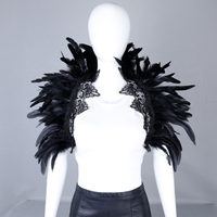 Châle décoratif en plumes fait main pour défilé de carnaval, spectacle de boîte de nuit, cosplay, accessoires de photographie, fête de fin d'année
