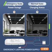 Module onduleur universel LED d'urgence 3-40W, kit de modernisation avec batterie au lithium fer phosphate 180 min pour plafonnier encastré