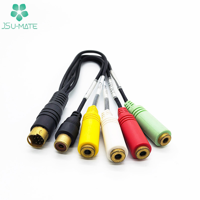 Custom S Video 8 9 10 Pin Mini Din to 3 RCA 5 RCA Splitter AV Cable 9Pin Mini Din to RCA Cable