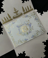 Cartes de vœux personnalisées de luxe en papier coton imprimé offset avec estampage à chaud en feuille d'or, invitations de mariage, cartes de remerciement, enveloppes