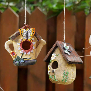 Arrosoir en résine en forme de sac, nichoir pour oiseaux, ornement artisanal d'extérieur - Décoration de sculpture pour maison, jardin, balcon - Product Image 5