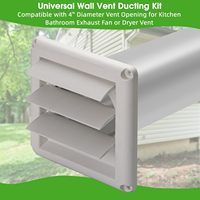 Kit de ventilation pour sèche-linge, tuyau/raccord de conduit/plaque murale, 4 pouces, matière plastique, 5,25 pieds de long, montage mural pour la ventilation de la salle de bain
