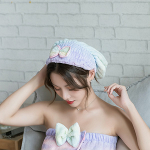 Gorro de secado de cabello Jiemeirui Rainbow de 26x31 cm, toalla de microfibra súper absorbente para mujeres, gorro de ducha de secado rápido. - Product Image 4