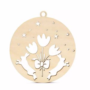 Etichette Pasquali a Forma di Coniglio, Decorazione con Uova, Taglio Laser su Legno Compensato, Oggetto Decorativo in Legno per Regali - Product Image 5