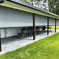 Cortinas de Tela para Patio Impermeables Más Vendidas, Persianas Enrollables Motorizadas para Exteriores Resistentes al Viento