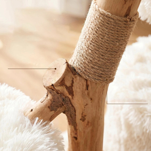 Arbre à chat en bois massif tout-en-un, avec structure d'escalade, nid et plateforme de saut, motif tournesol, pour chat de grande taille et petit chat de sol - Product Image 4