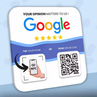 Impression personnalisée Qr Code acrylique NFC Google Review Plate 100mm Ntag213 NFC Restaurant Menu Tag Plate
