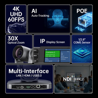 Caméra de diffusion en direct 4K pour églises et conférences, caméra PTZ USB/NDI/HDMI avec suivi automatique IA