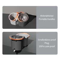 Ensemble Seau et Balai Essoreur Facile HOLAMOPA Gain de Place Empilable Détachable avec Recharges Microfibres Système de Nettoyage pour la Vente en Gros