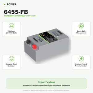 Batería de Litio LiFePO4 para Triciclo ANVOLAN XP-S600, Personalizada de Fábrica, 64V 55Ah, Carcasa Metálica, 6000 Ciclos, Paquete de Batería para Entrega - Product Image 6