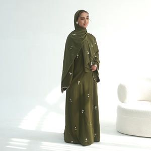 2026 नई अबाया पुष्प कढ़ाई निदा अबाया कार्दिगन महिलाओं में मामूली इस्लैमिक कपड़े लोरिया ओपन मुस्लिम ड्रेस अबाया और हिजाब - Product Image 2