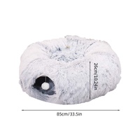 Lit pour chat d'hiver classique de luxe, doux, en peluche, interactif, multifonctionnel, pour l'extérieur, avec boules et tunnels en peluche amovibles