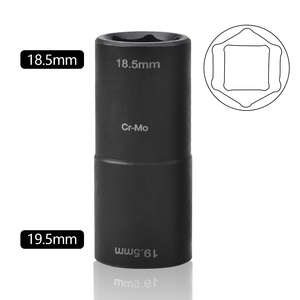 Llave de impacto de 1/2 pulgada, 18.5mm x 19.5mm, para buje de rueda, de longitud profunda, con diseño de giro, para piezas dañadas - Product Image 1