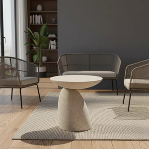 โต๊ะกาแฟทรงกลมสไตล์นอร์ดิกสมัยใหม่ ทำจากไฟเบอร์กลาส สำหรับห้องนั่งเล่น เฟอร์นิเจอร์บ้าน ใช้ได้ทั้งในบ้านและนอกบ้าน รุ่น MEIYE MY-T12 - Product Image 4