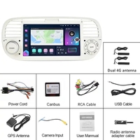 Autoradio Android 7'' avec Car-play, autoradio Android pour Fiat 500 2007-2015, 4G WIFI GPS BT AM/FM/RDS DSP