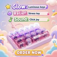 Clavier mécanique en plastique personnalisé pour enfants, jouet anti-stress lumineux à LED avec lumières courantes, son de clic ASMR, pour soulager le stress et presser au bout des doigts