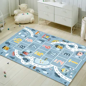 3d儿童环保游戏垫机洗客厅超细纤维地板地毯