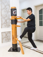 BunnyHi QJ023 Personnalisable Couleur Chinois Kungfu Arts Martiaux Dispositif D'entraînement Équipement Wing Chun Mannequin Kung Fu Mannequin En Bois