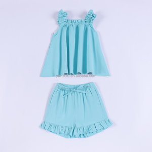 Completi Estivi Trendy per Ragazze 2026, Set Ecologici Personalizzabili con Nome, Outfit Senza Maniche con Pantaloncini per Bambini, MOQ Basso - Product Image 3