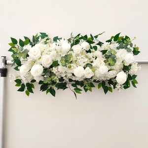 Decoración <span class=keywords><strong>de</strong></span> Boda Hecha a Mano con Rosas y Hortensias <span class=keywords><strong>de</strong></span> Seda Suave, Realistas, Guirnaldas Colgantes para el Pasillo, Decoración <span class=keywords><strong>de</strong></span> Pared para San Valentín - Product Image 1