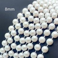 2,5 - 10mm Perlenkette Girlande Weihnachtsbaumschmuck Weiß und Gold Bastelperlenkette