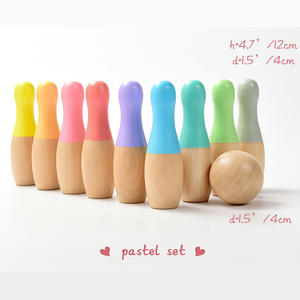 Juego de Bolos de Madera Maciza para Niños CPC, Color Marlon, para Interiores y Exteriores, Juguete Interactivo para Padres e Hijos - Product Image 2