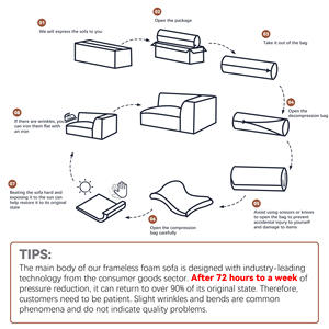 أريكة غرفة معيشة رمادية بطول 118 بوصة، كنبة على شكل حرف L من قماش الفرو الناعم الدافئ، أرائك معيارية - Product Image 4