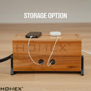 Boîte de gestion d'organisateur de câble Grand organisateur de cordon en bois pour <span class=keywords><strong>cacher</strong></span> les cordons et les fils d'ordinateur de télévision - Product Image 5