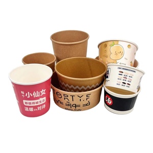 Assiettes jetables en papier kraft <span class=keywords><strong>pour</strong></span> salade, riz, soupe, pâtes, bols, emballages alimentaires, boîte avec couvercles - Product Image 1