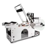 Petite étiqueteuse de bocaux ronds de bureau semi-automatique, imprimante de code de date, autocollant adhésif, machine d'étiquetage de bouteilles d'eau de parfum