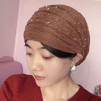Bonnet Hijab Superposé, Grand Voile Musulman, Coiffe Quotidienne Style Saoudien et Dubaïote