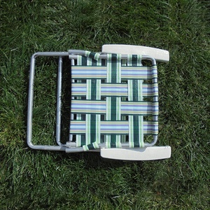 مخصص خمر قابل للطي حزام حديقة مقعد منخفض كرسي الحديقة إطار الألومنيوم والنايلون النسيج الرجعية حزام PP المنسوجة Webbed - Product Image 2