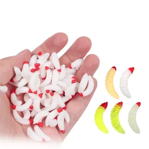 TGD Meilleures 100 leurres de pêche en plastique parfumés de 30 mm, larves souples, larves de coléoptères, vers lumineux pour la pêche au <span class=keywords><strong>saumon</strong></span>, au crappie et en rivière - Product Image 3