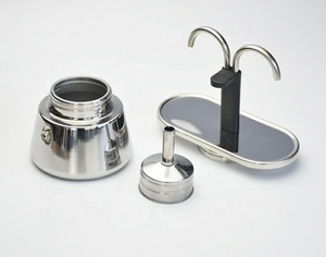 Venta al por mayor 2 Tazas Moka Pot Set <span class=keywords><strong>Fuego</strong></span> Inducción Portátil Antiguo Espresso Acero Inoxidable <span class=keywords><strong>Cafetera</strong></span> Comercial - Product Image 3