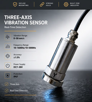 Sensor Getaran Suhu Modbus RS485 Presisi Tinggi Detektor Perpindahan dan Kecepatan Triaksial Cerdas Getaran IP68