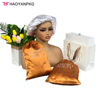 Sac de shopping écologique personnalisé haut de gamme avec poignée en ruban satiné, pochette en papier de luxe pour les cadeaux de mariage, les cadeaux de spa, la promotion