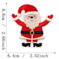 Patchs de Noël à crochets et boucles, amusants et mignons, brodés, anti-coupure, en nylon, pour vêtements, chapeaux, sacs à dos, etc. à coudre