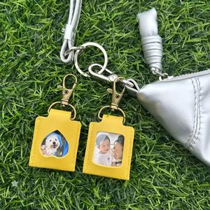 <b>Portable</b> Pu Leather Keychain Necklace Photo Case Locket Pendant Baby <b>Shower</b> Birthday Personalized Gift - Product Image 4