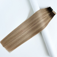 Bande de cheveux humains vierges Remy sans couture Ins Balayage couleur blonde foncée Super Double dessiné cheveux au fond complet