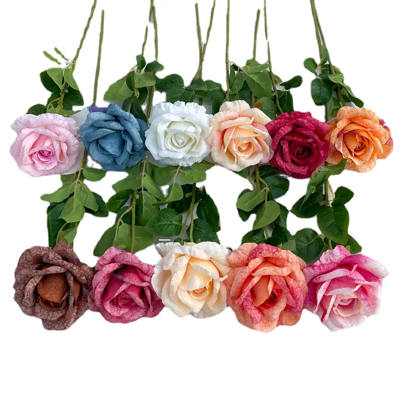 LFH 7 Jewel Rose 9 x 6 Snow European style indoor Beauty aged 3 head flower wholesale simulation flowers