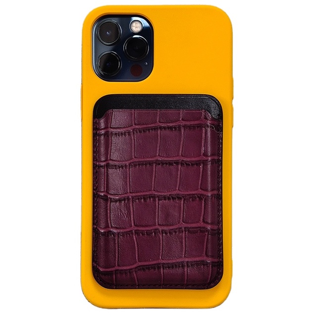 Wholesale High Quality magsafe Embossed crocodile Leather Wallet Phone case for iphone 12 Pro, Magnetic Card Holder for iphone