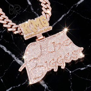 Custom Baguette Diamond <b>Iced</b> <b>Out</b> 925 Silver <b>Chain</b> Pendant Luxury VVS Moissanite Name Pendant Hip Hop Style Fine Men Jewely - Product Image 1