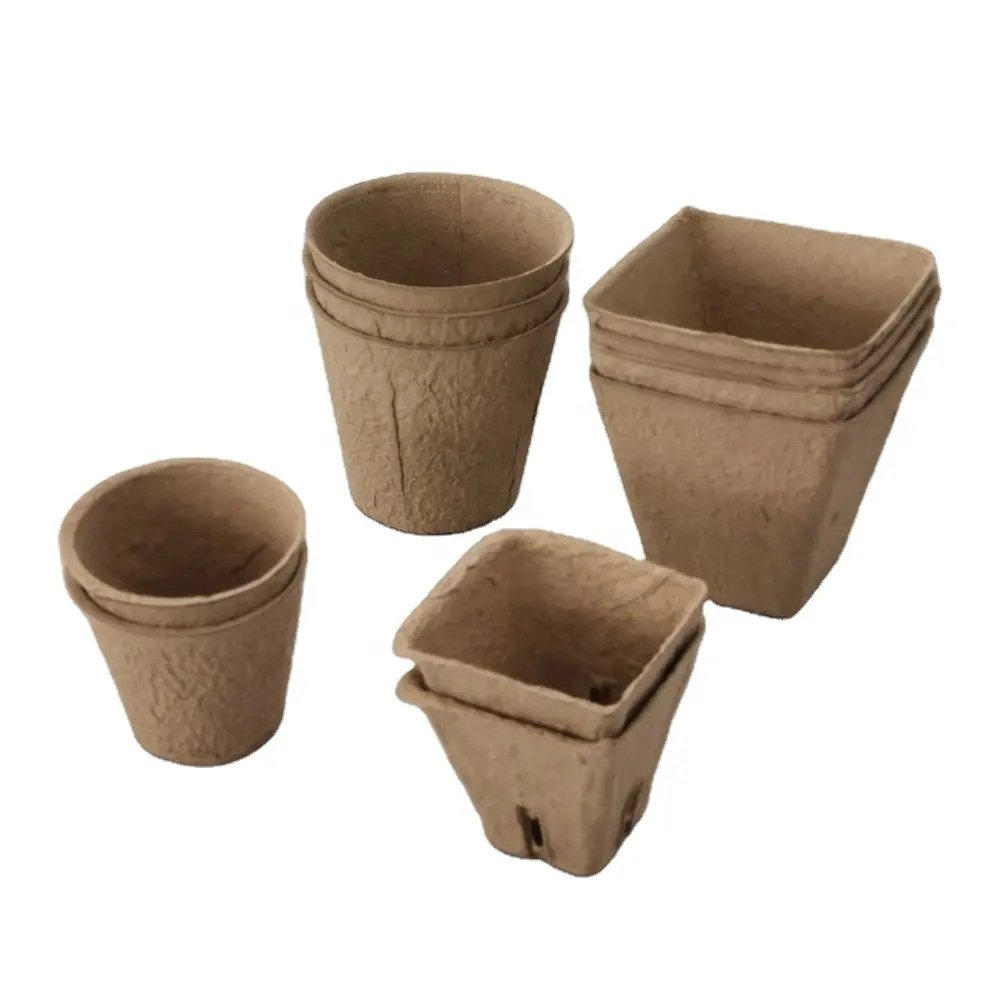 Venda quente grande pote de papel para cultivo de plantas DIY bandeja de material de polpa com cúpulas de umidade para casa e jardim